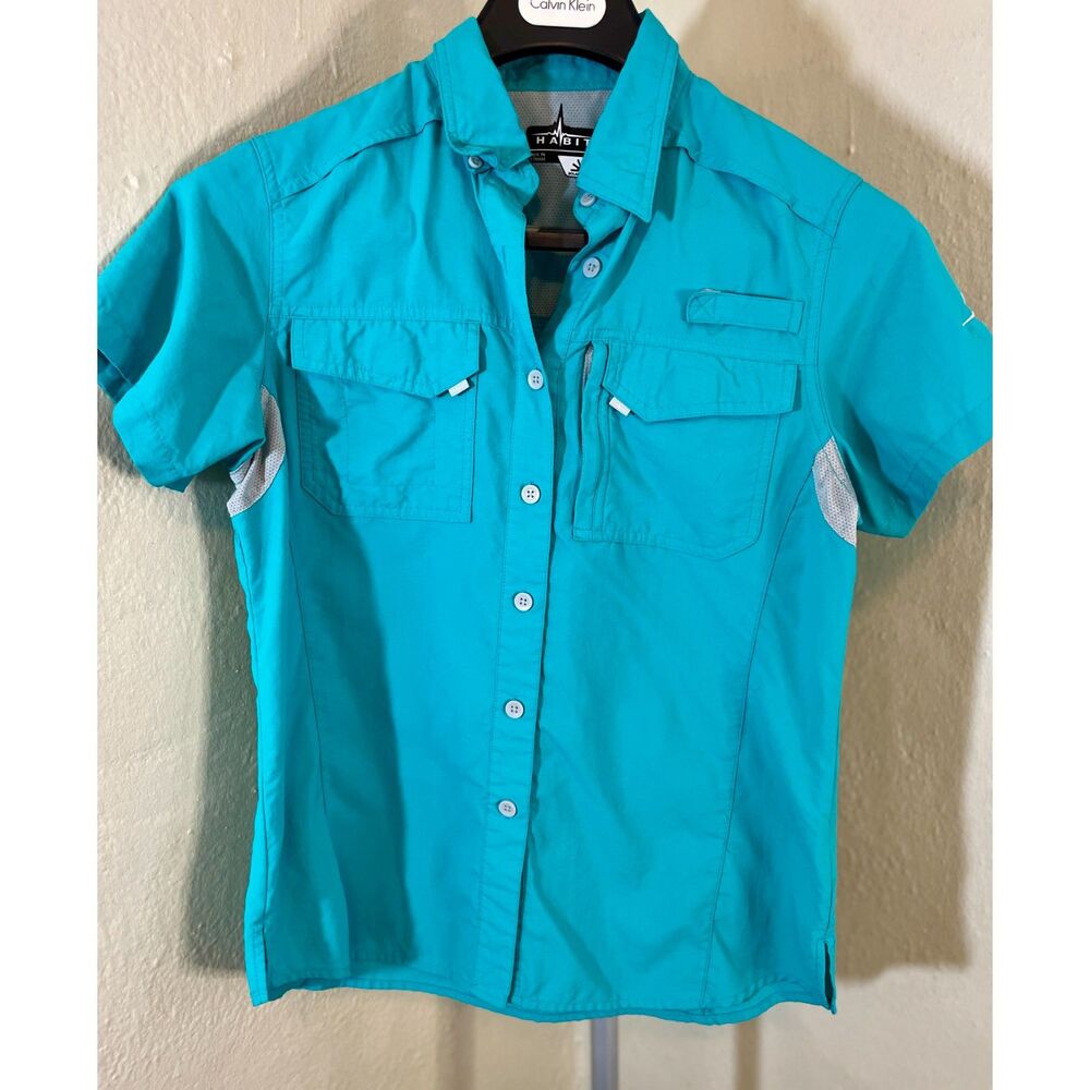 Habit aqua Short Sleeve Button Up M Shirt